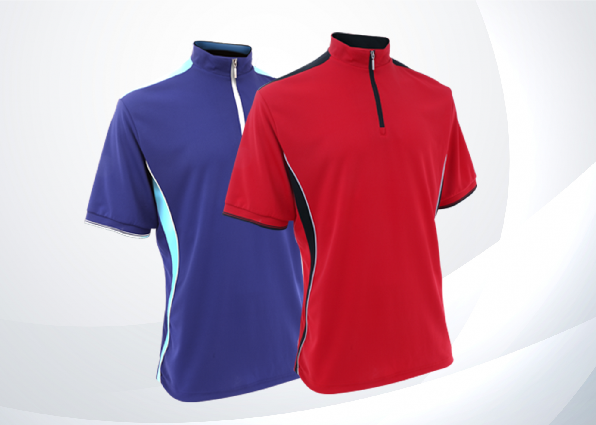 MIT 拉鍊款撞色排汗POLO衫(中性立領)