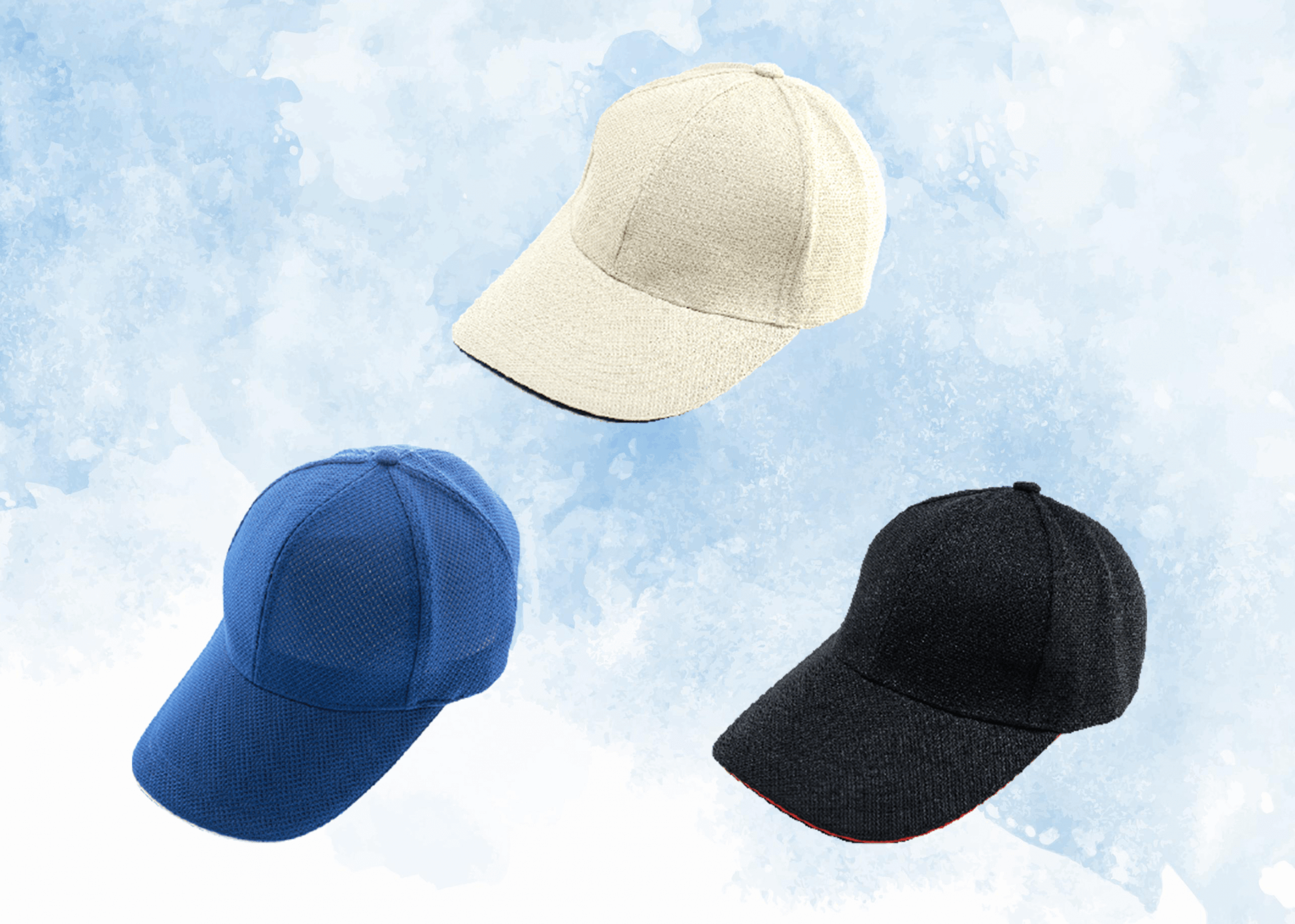 交織六片夾心帽