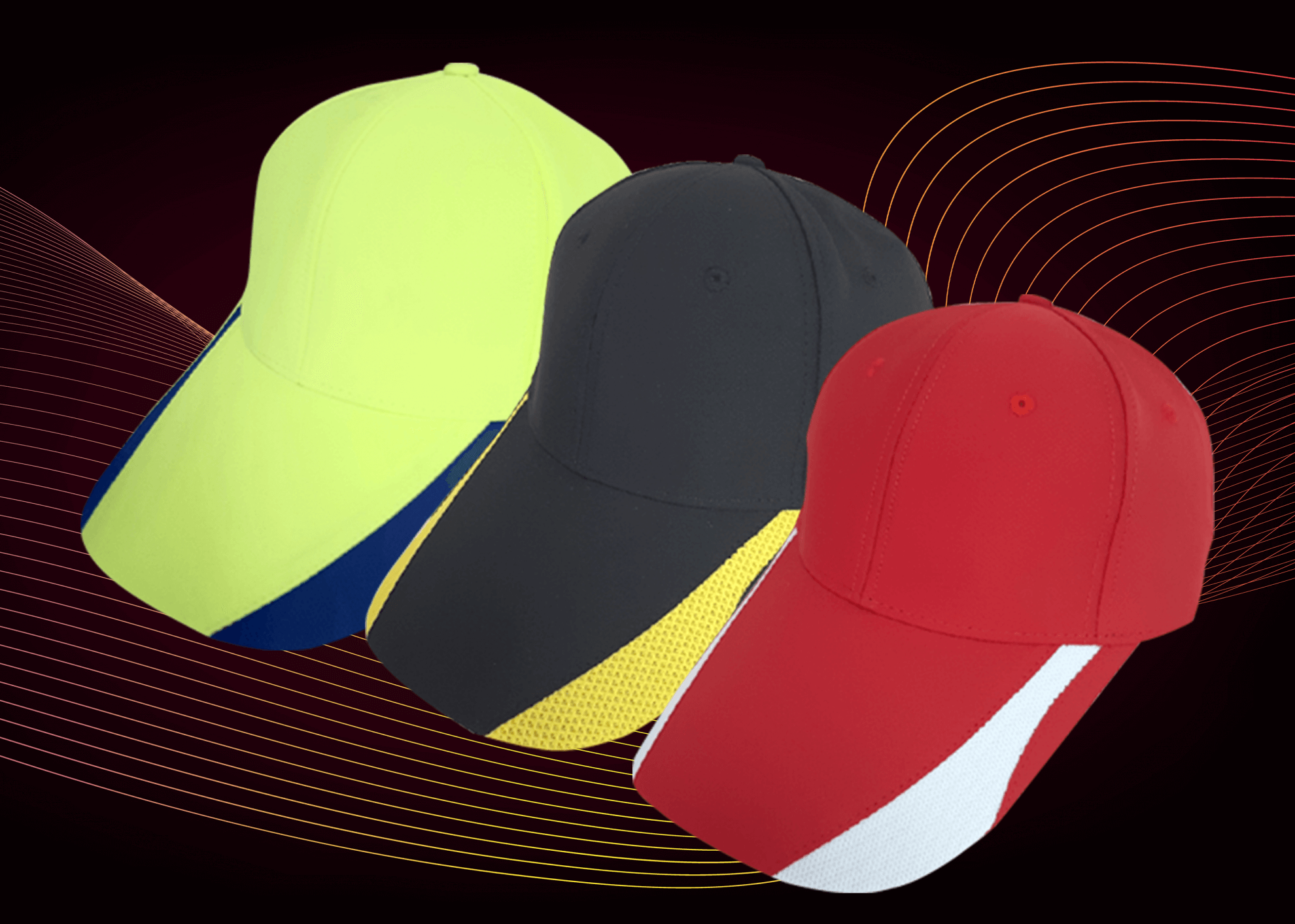 半彈接色休閒帽